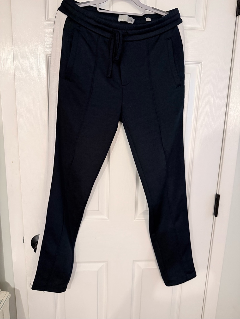 Vince Navy Joggers with White Side Stripes